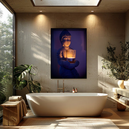 Illuminate your space with the calming presence of this beautifully crafted Buddha sculpture for Bathroom