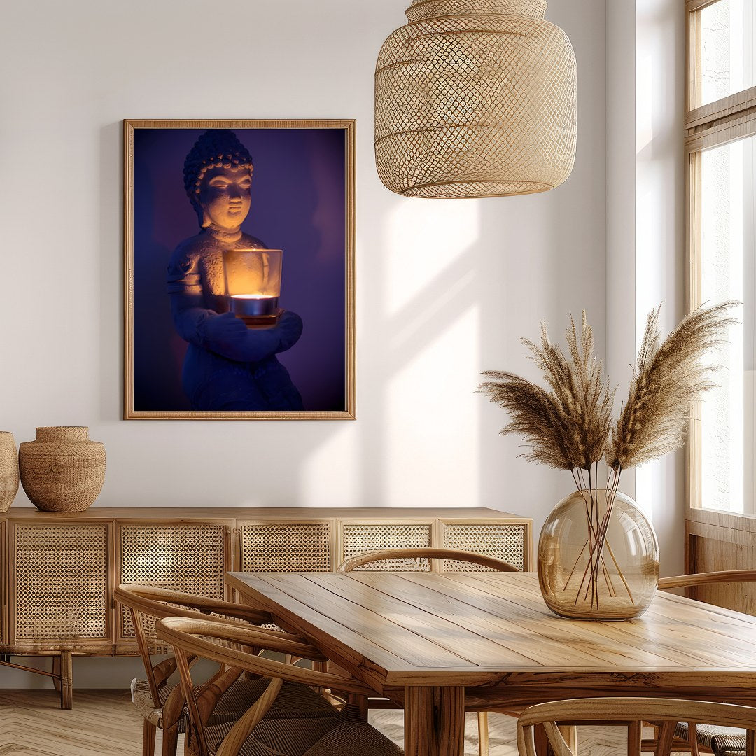 Illuminate your space with the calming presence of this beautifully crafted Buddha sculpture for Extra Kitchen