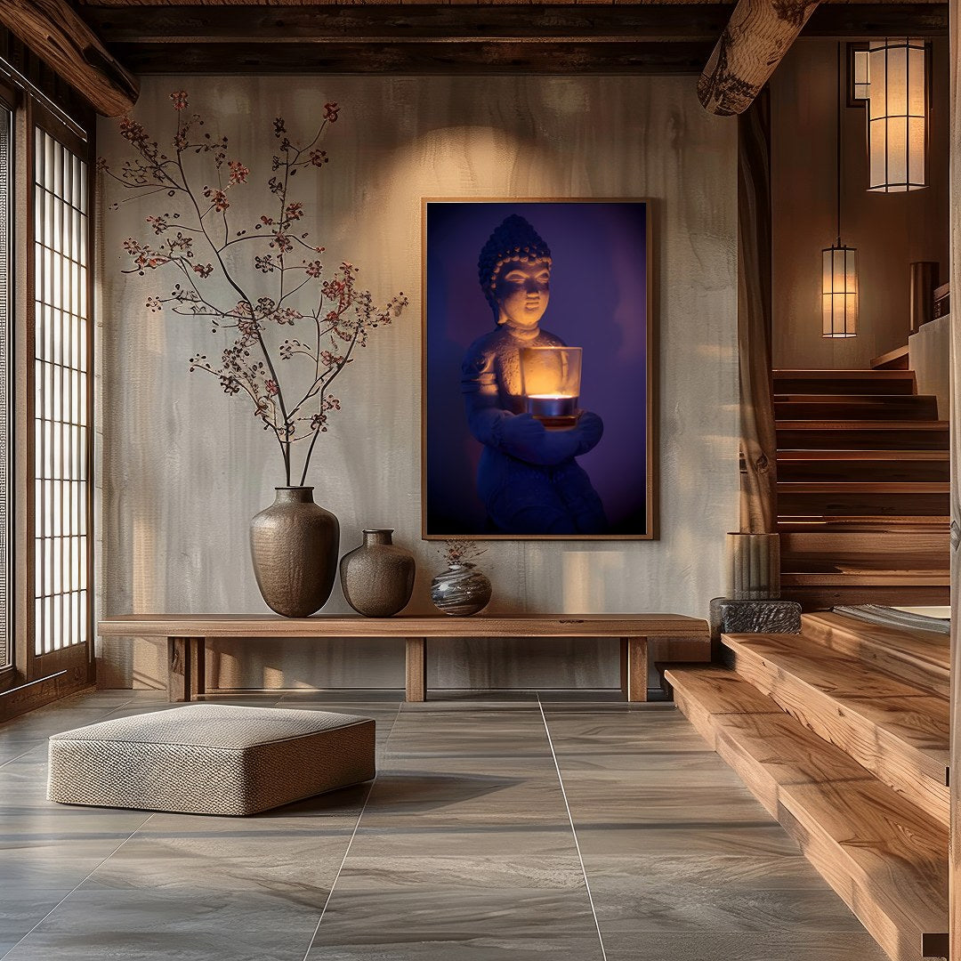 Illuminate your space with the calming presence of this beautifully crafted Buddha sculpture for Hall
