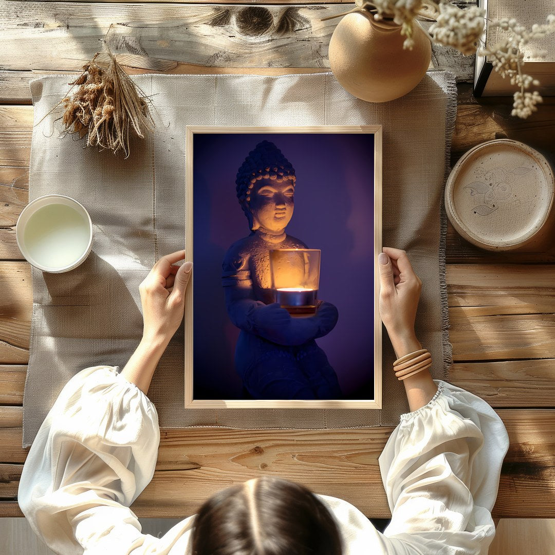 Illuminate your space with the calming presence of this beautifully crafted Buddha sculpture for Kitchen