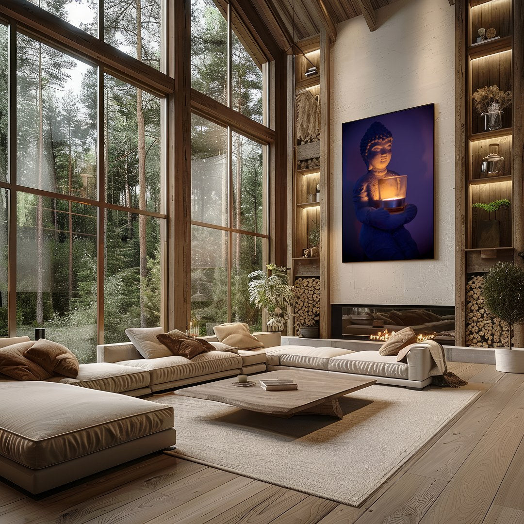 Illuminate your space with the calming presence of this beautifully crafted Buddha sculpture for Living Room