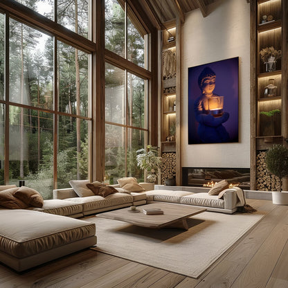 Illuminate your space with the calming presence of this beautifully crafted Buddha sculpture for Living Room