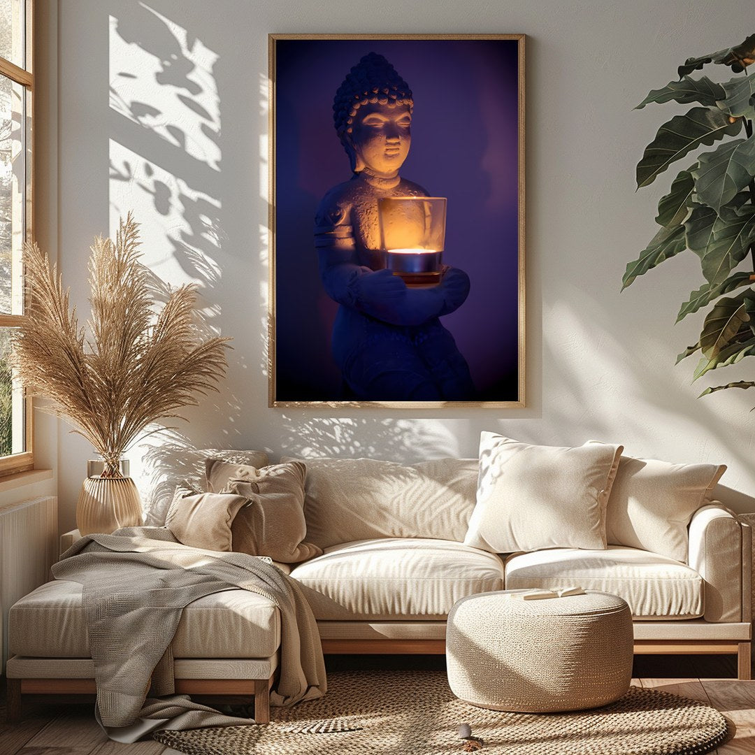 Illuminate your space with the calming presence of this beautifully crafted Buddha sculpture for Sitting Area