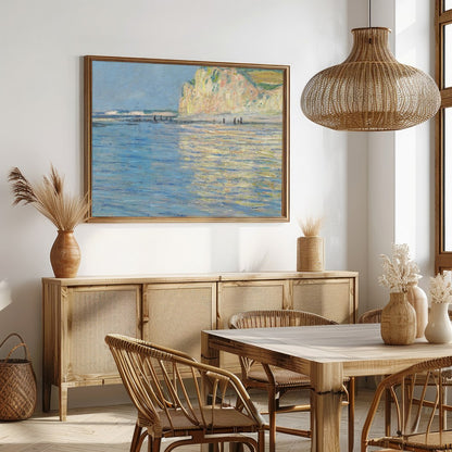 Immerse yourself in the tranquility of a serene coastal landscape, where soft blue waters meet the for Dining