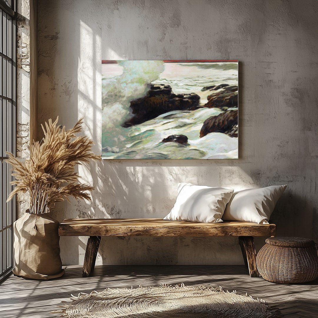 Capture the raw beauty and serene energy of the ocean with this captivating piece. The meticulous for Veranda