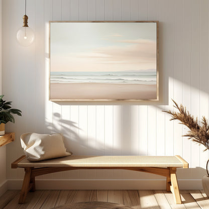 Capture the tranquility of the seaside with this breathtaking artwork, featuring gentle waves for Hallway