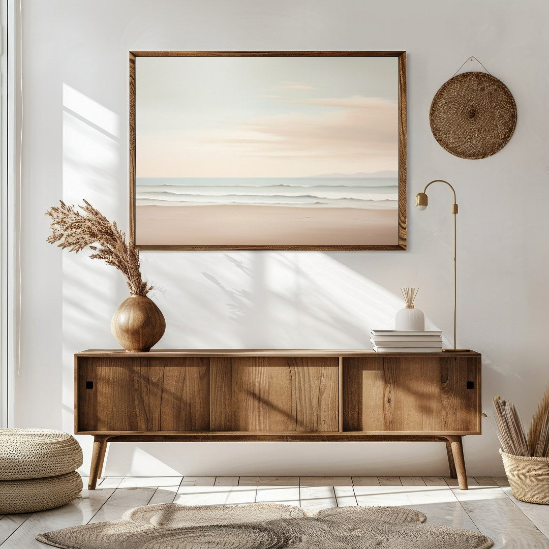 Capture the tranquility of the seaside with this breathtaking artwork, featuring gentle waves for Sitting Area