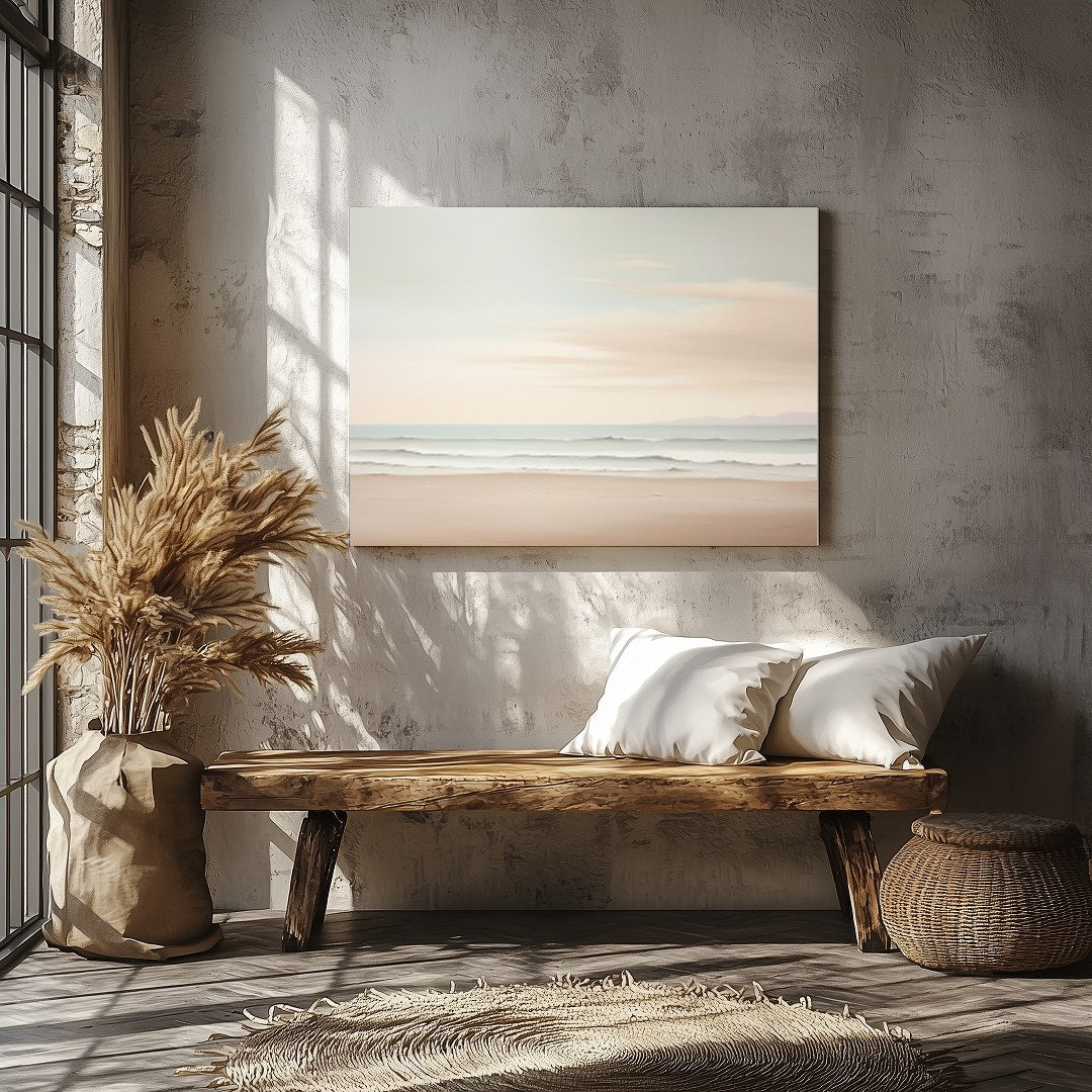 Capture the tranquility of the seaside with this breathtaking artwork, featuring gentle waves for Veranda