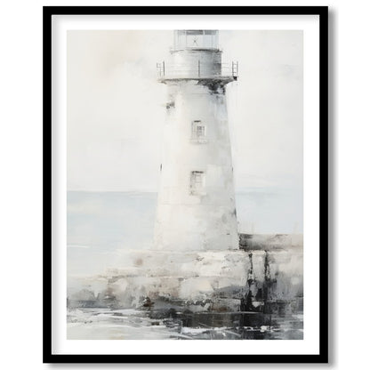 Capture the tranquil beauty of the seaside with this exquisite lighthouse artwork. The soft blend for interior