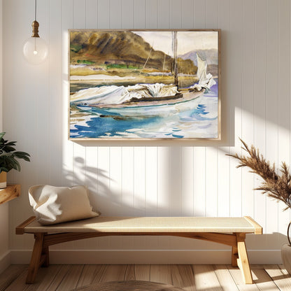 Capture the essence of a tranquil seaside escape with this exquisite watercolor painting of a for Hallway
