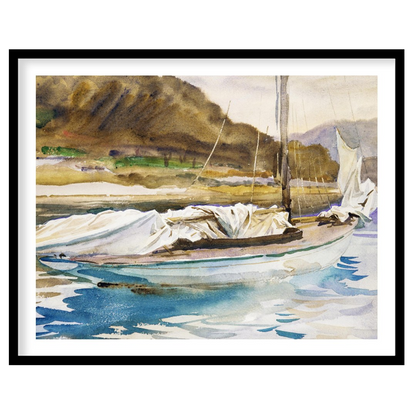 Capture the essence of a tranquil seaside escape with this exquisite watercolor painting of a for office