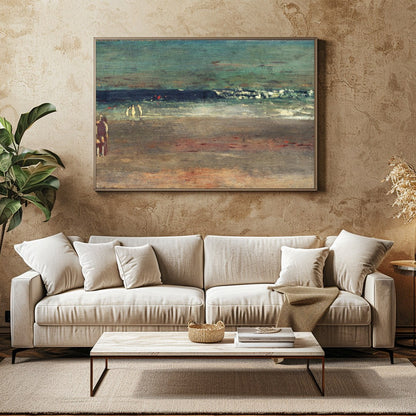 Experience the tranquil allure of a serene coastline with this evocative artwork. The calming waves for Family Room