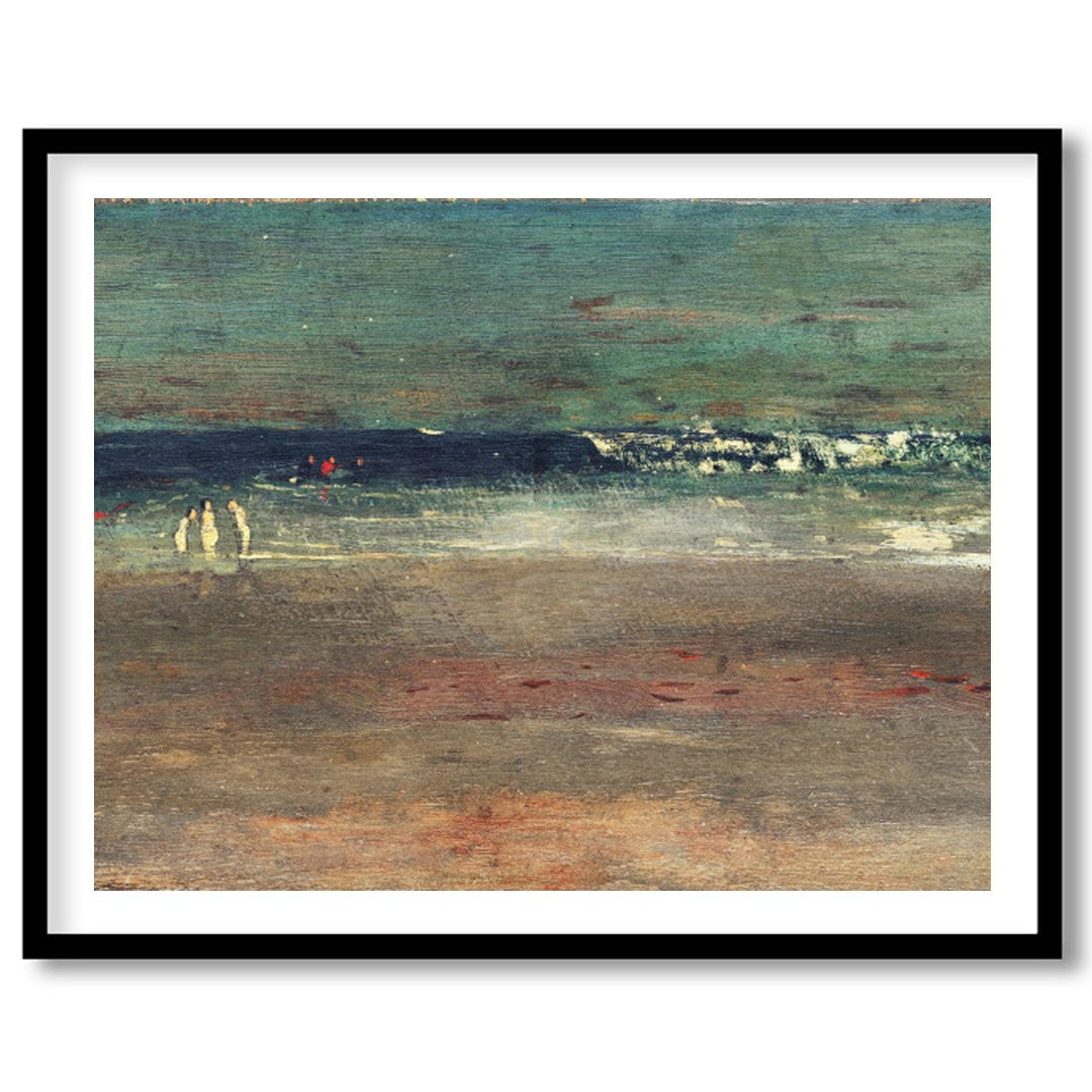 Experience the tranquil allure of a serene coastline with this evocative artwork. The calming waves for hallway