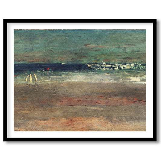 Experience the tranquil allure of a serene coastline with this evocative artwork. The calming waves for hallway