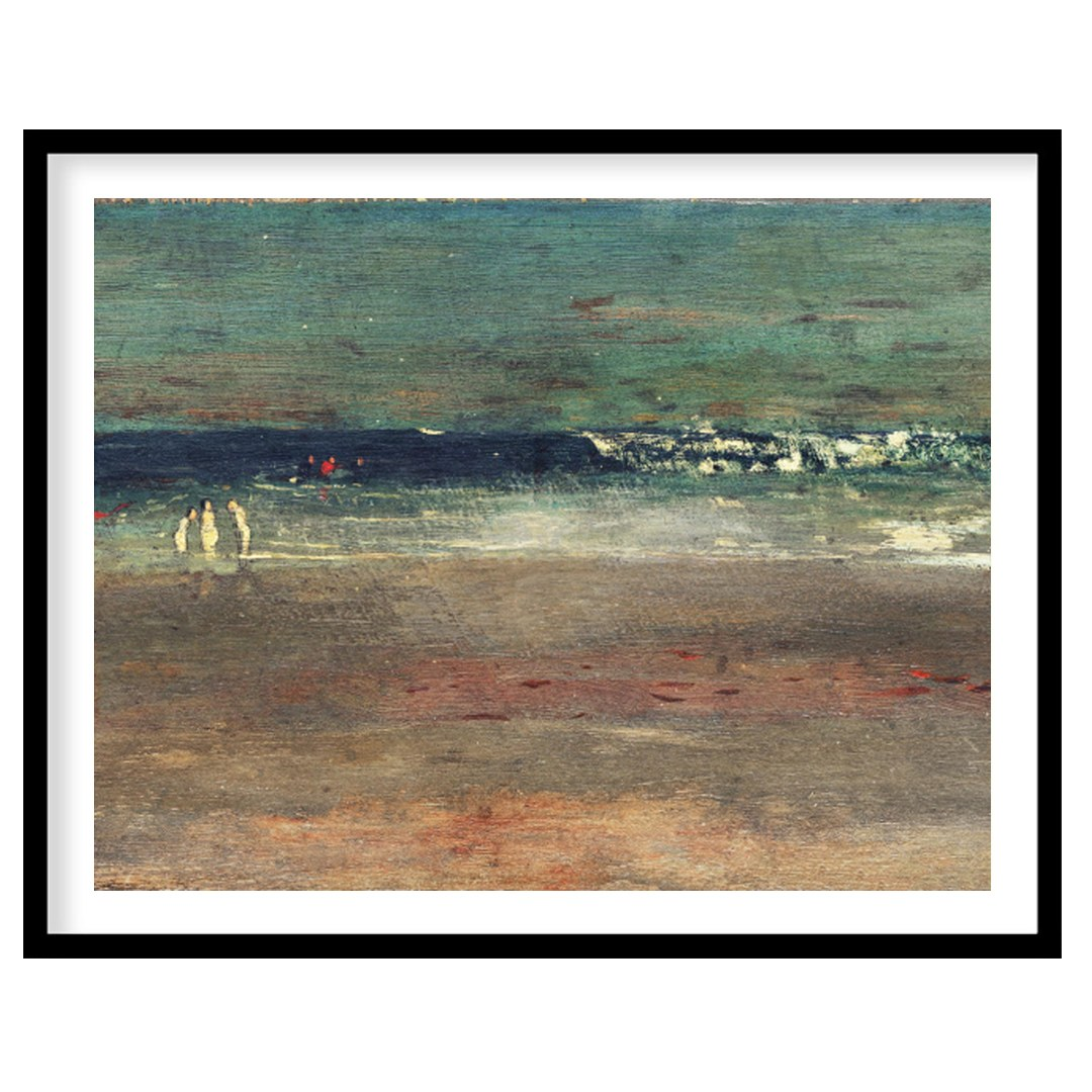 Experience the tranquil allure of a serene coastline with this evocative artwork. The calming waves for hallway