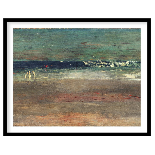 Experience the tranquil allure of a serene coastline with this evocative artwork. The calming waves for hallway