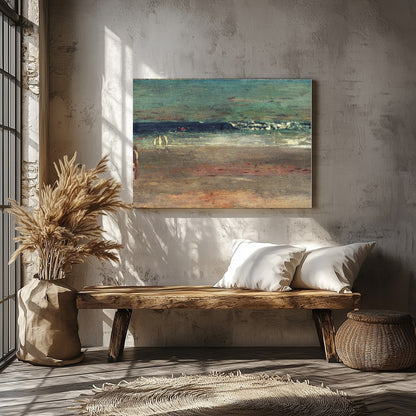 Experience the tranquil allure of a serene coastline with this evocative artwork. The calming waves for Veranda