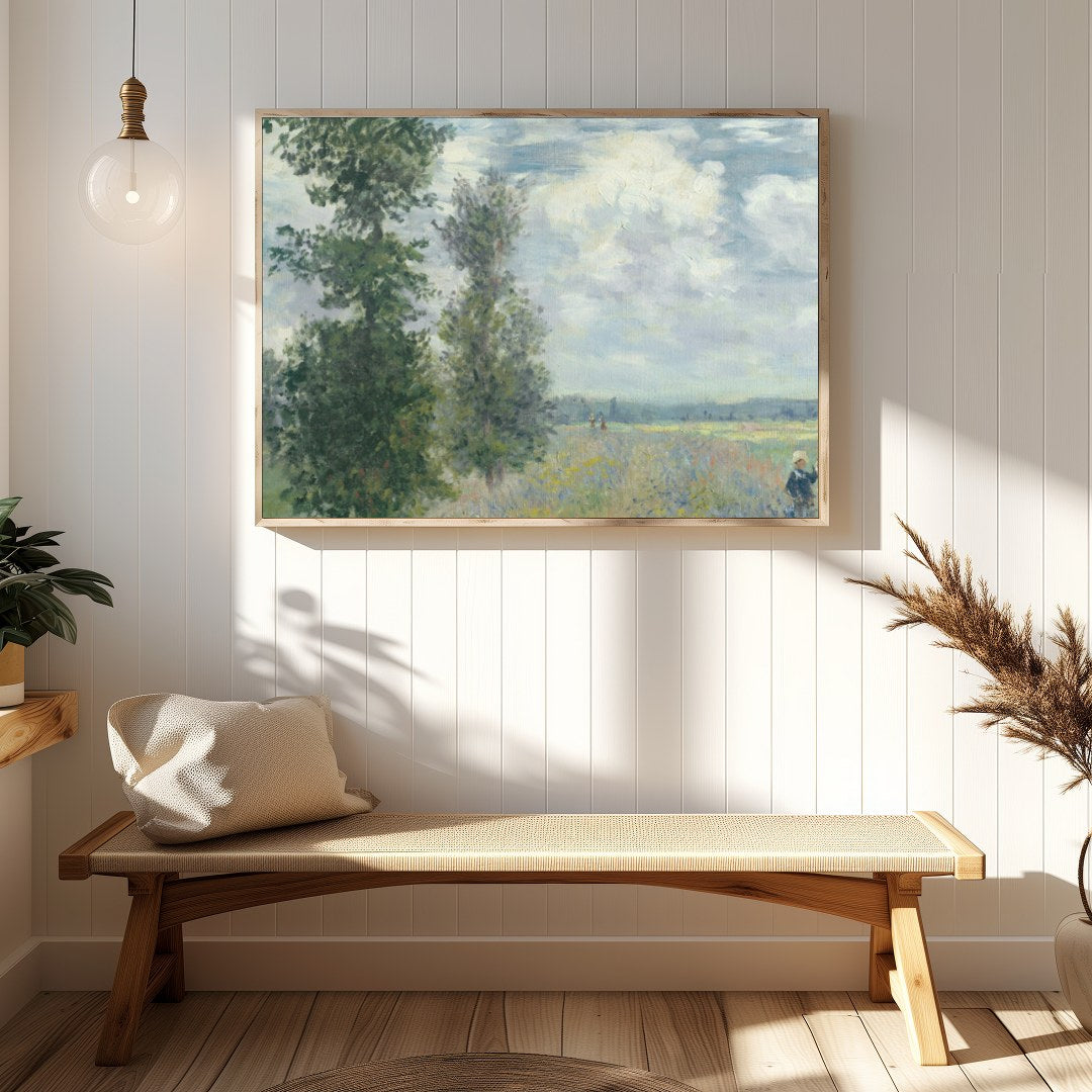 Immerse yourself in the tranquility of nature with this lush countryside landscape. The soft for Hallway