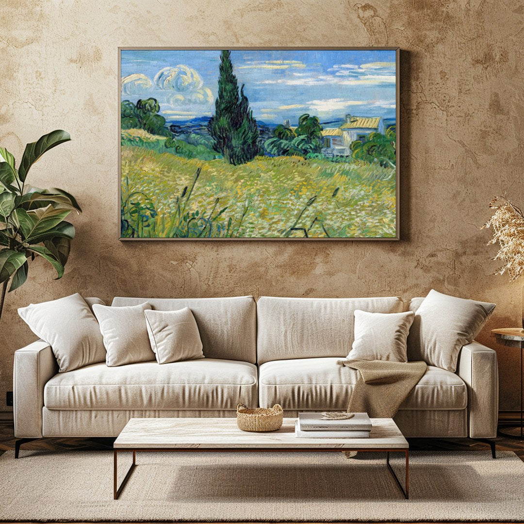 Immerse yourself in the tranquil allure of the countryside with this stunning artwork. Featuring for Family Room
