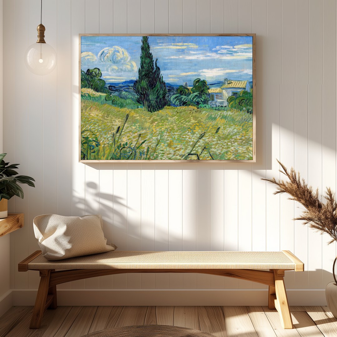 Immerse yourself in the tranquil allure of the countryside with this stunning artwork. Featuring for Hallway