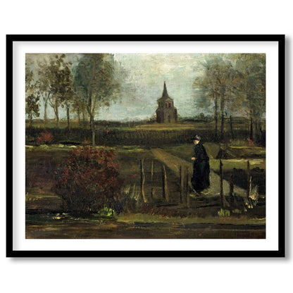 Immerse yourself in the tranquil beauty of this pastoral landscape, capturing a solitary figure for abode