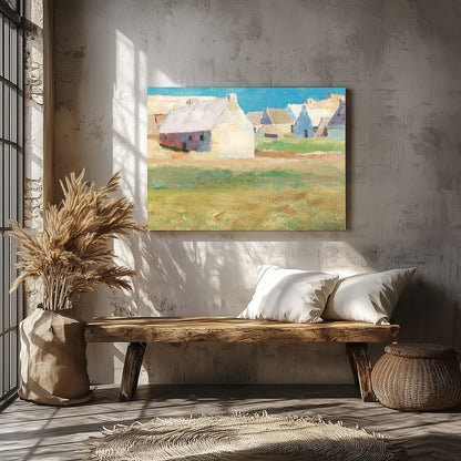 Immerse yourself in the tranquil beauty of a serene countryside village with this exquisite for Veranda