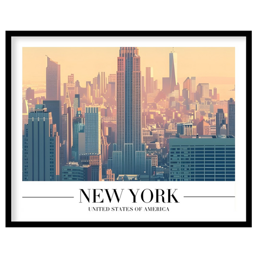 Capture the tranquil beauty of New York at dawn with this stunning artwork. The soft pastel hues for room
