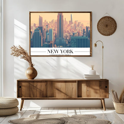Capture the tranquil beauty of New York at dawn with this stunning artwork. The soft pastel hues for Sitting Area