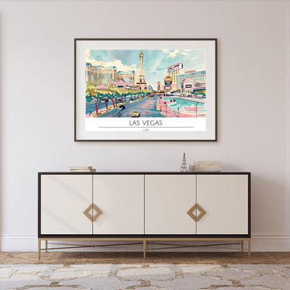 Experience a tranquil moment amidst the vibrant energy of Las Vegas with this stunning artwork. for Foyer