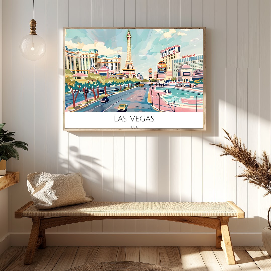 Experience a tranquil moment amidst the vibrant energy of Las Vegas with this stunning artwork. for Hallway
