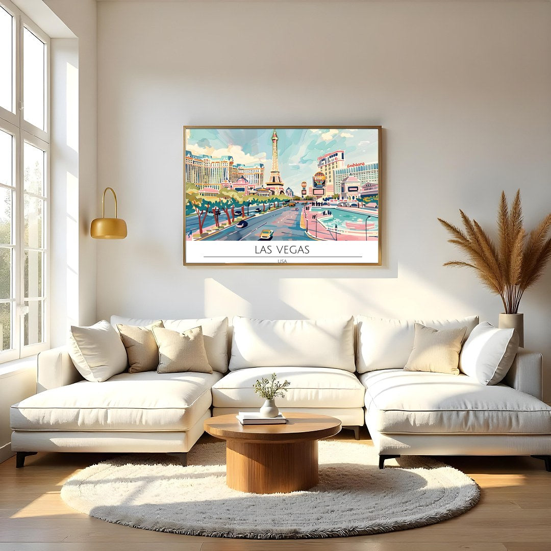 Experience a tranquil moment amidst the vibrant energy of Las Vegas with this stunning artwork. for Living Room