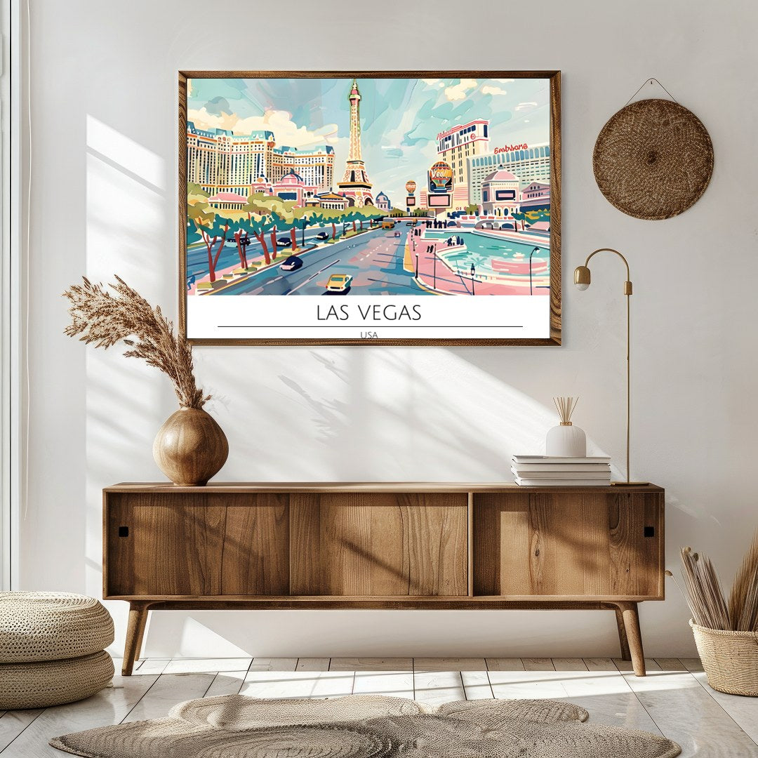 Experience a tranquil moment amidst the vibrant energy of Las Vegas with this stunning artwork. for Sitting Area