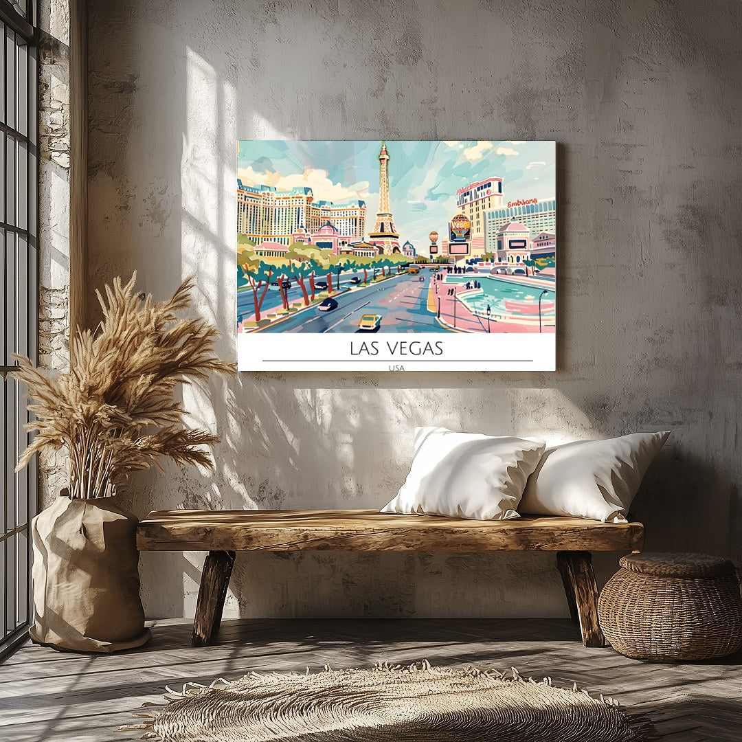 Experience a tranquil moment amidst the vibrant energy of Las Vegas with this stunning artwork. for Veranda