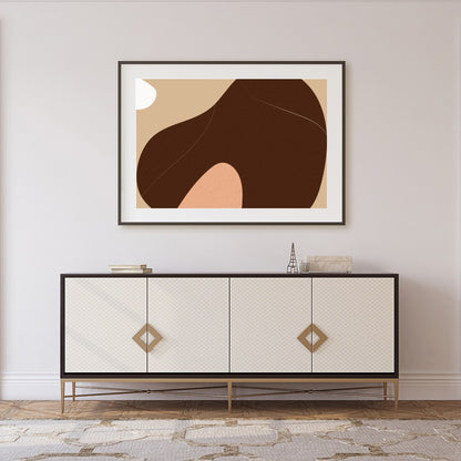 Elevate your space with this minimalist abstract artwork featuring a harmonious blend of earthy for Foyer