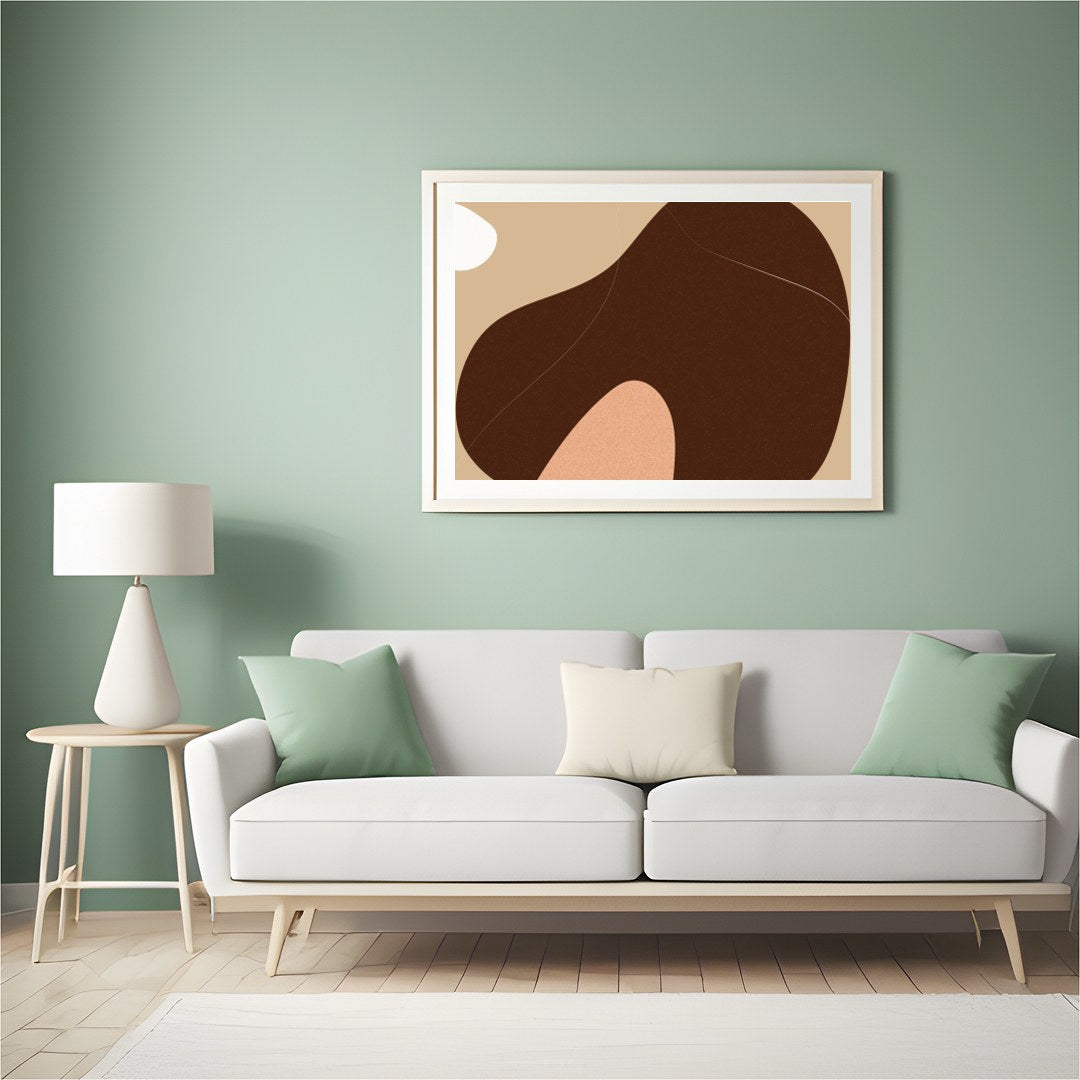 Elevate your space with this minimalist abstract artwork featuring a harmonious blend of earthy for Hall