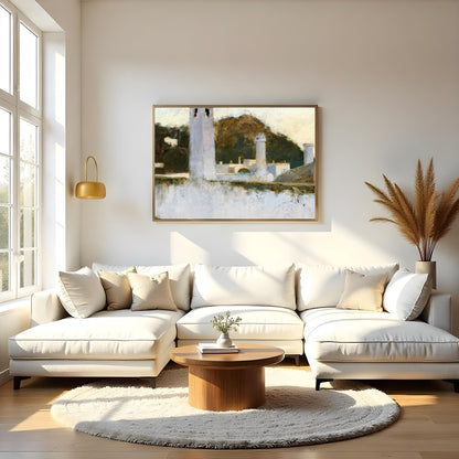 Capture the tranquility of a bygone era with this evocative artwork, depicting a contemplative for Living Room