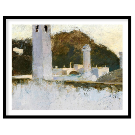 Capture the tranquility of a bygone era with this evocative artwork, depicting a contemplative for nook