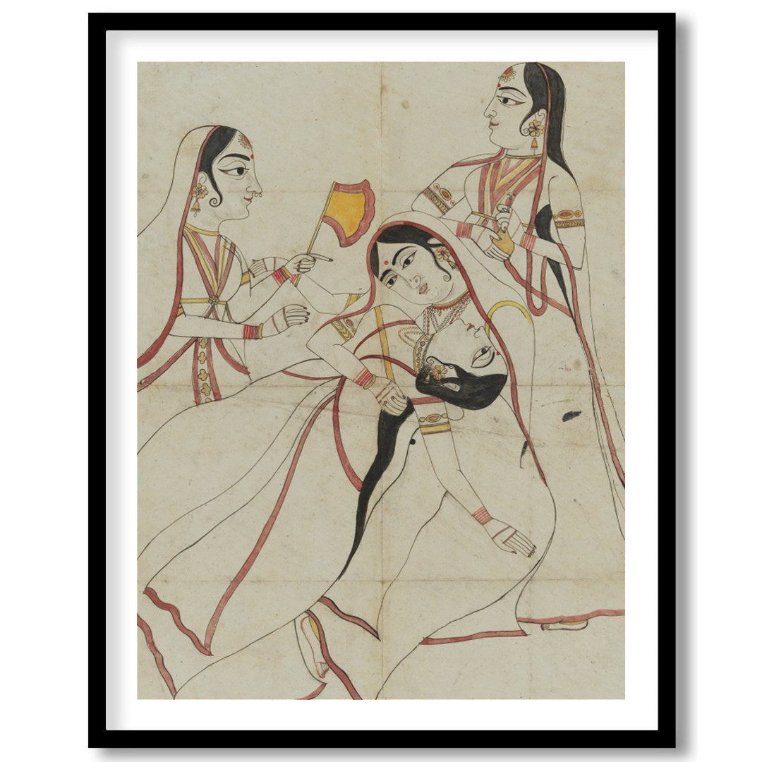 This captivating artwork elegantly captures a traditional cultural scene, emphasizing grace and for residence