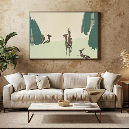 Immerse yourself in the tranquility of nature with this captivating wall art depicting a serene for Family Room
