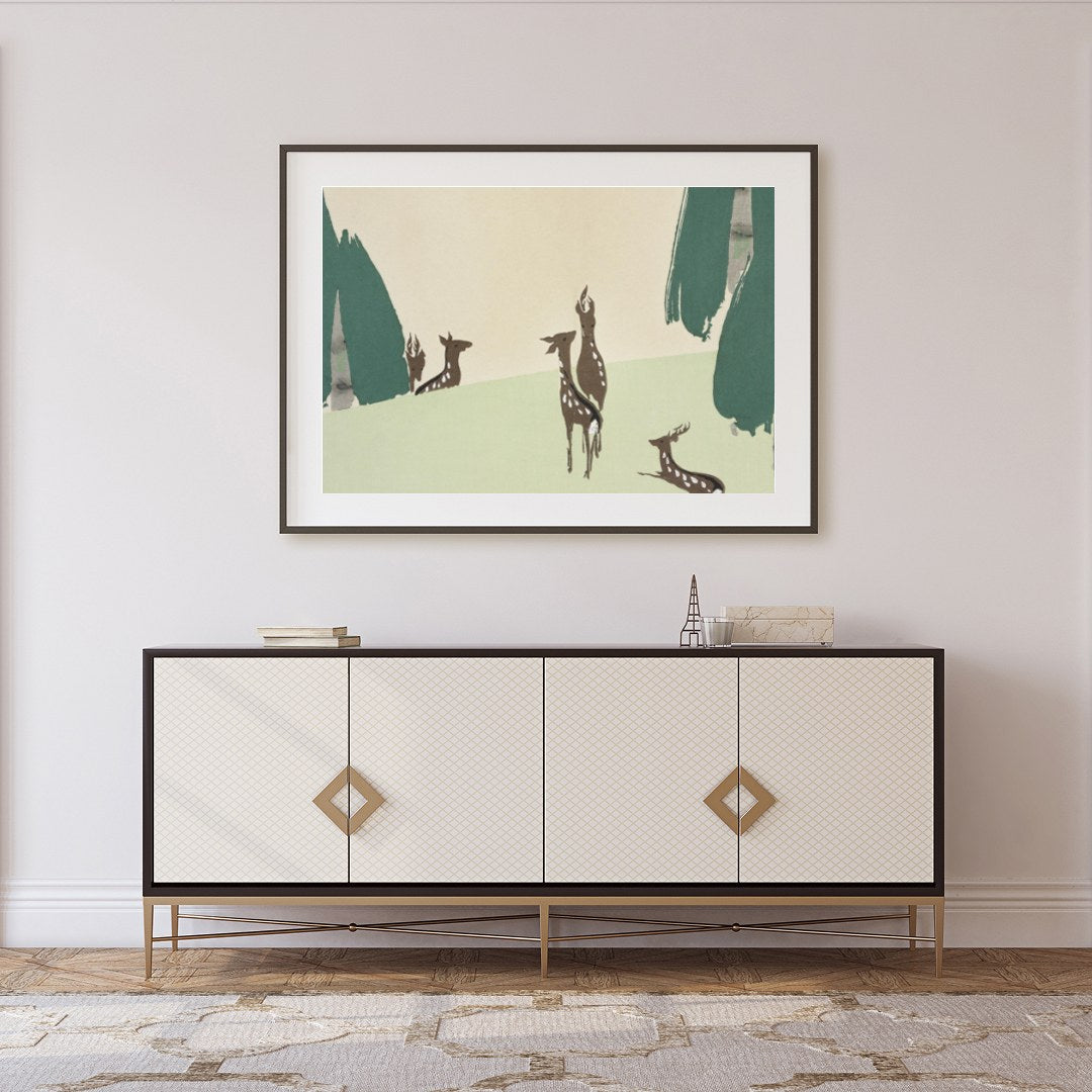 Immerse yourself in the tranquility of nature with this captivating wall art depicting a serene for Foyer
