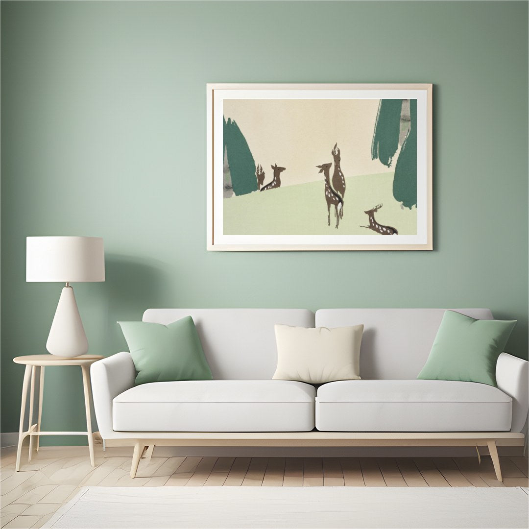 Immerse yourself in the tranquility of nature with this captivating wall art depicting a serene for Hall