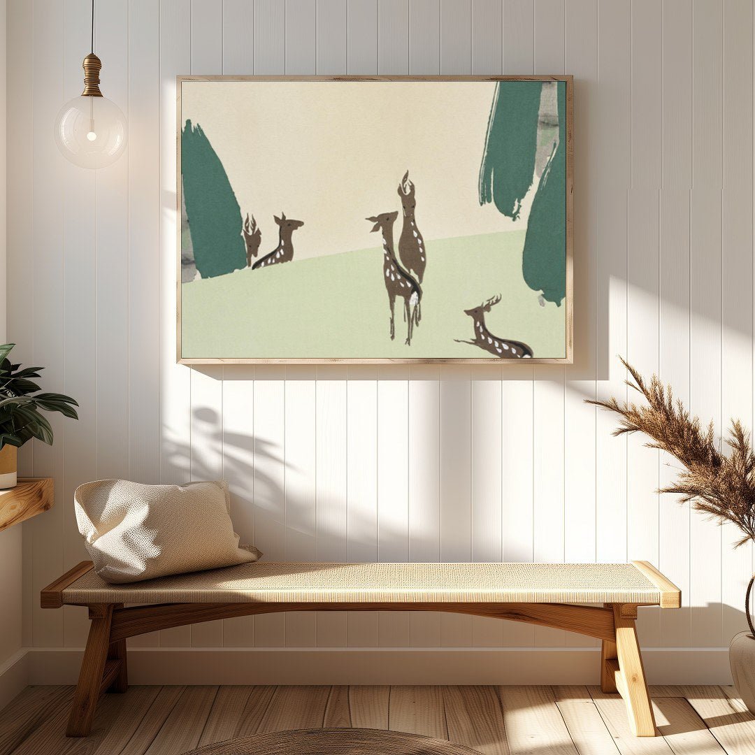Immerse yourself in the tranquility of nature with this captivating wall art depicting a serene for Hallway