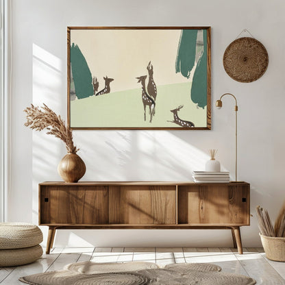 Immerse yourself in the tranquility of nature with this captivating wall art depicting a serene for Sitting Area