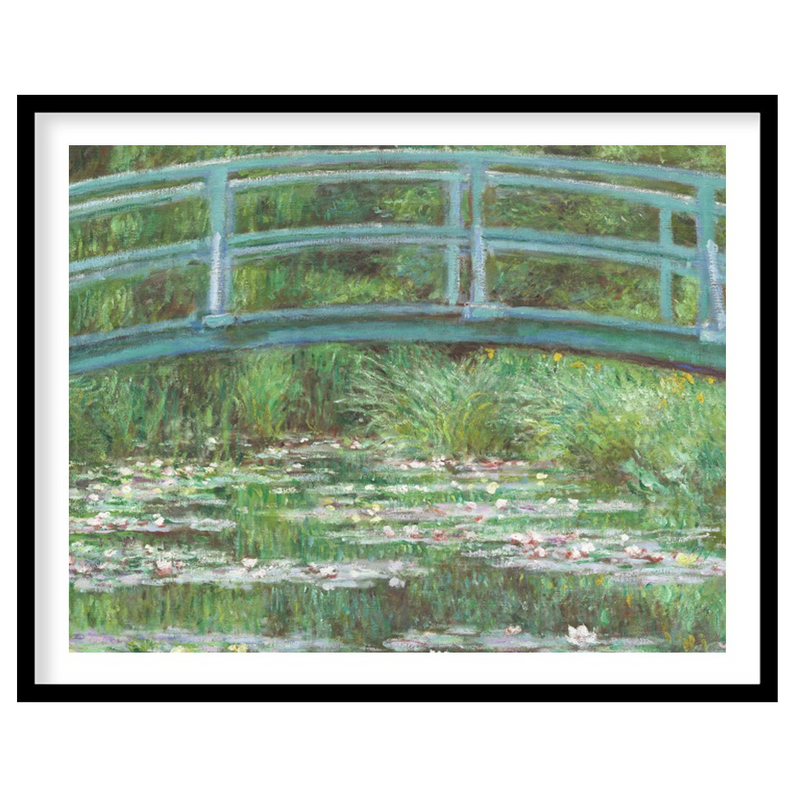 Serene Garden Bridge Over Water Lilies