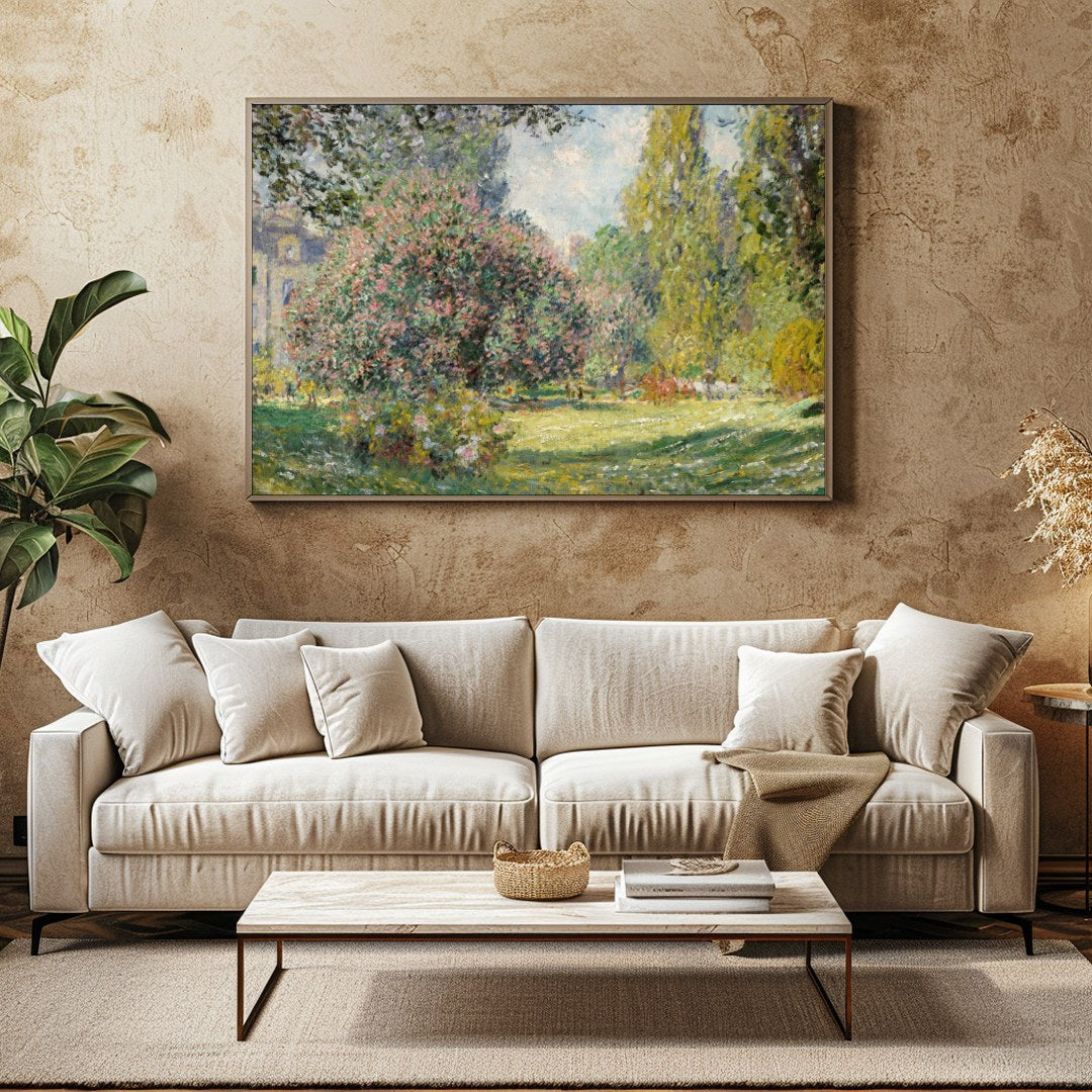 Immerse yourself in the tranquility of this impressionist landscape, capturing the essence of a for Family Room
