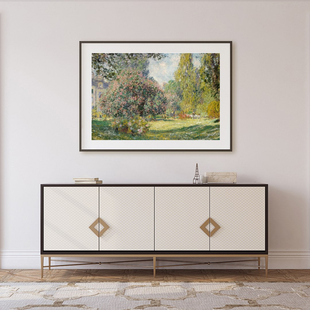 Immerse yourself in the tranquility of this impressionist landscape, capturing the essence of a for Foyer