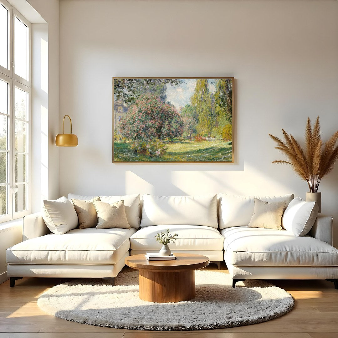 Immerse yourself in the tranquility of this impressionist landscape, capturing the essence of a for Living Room