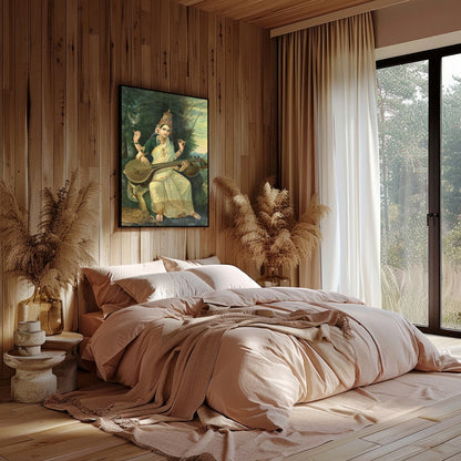 Immerse yourself in the tranquil beauty of this exquisite painting, depicting a divine goddess for Bedroom