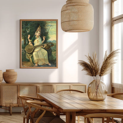 Immerse yourself in the tranquil beauty of this exquisite painting, depicting a divine goddess for Extra Kitchen