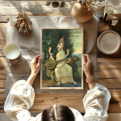 Immerse yourself in the tranquil beauty of this exquisite painting, depicting a divine goddess for Kitchen